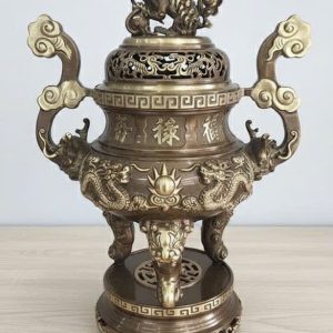 Bộ Đỉnh Lư Thờ Song Long Rồng Phượng